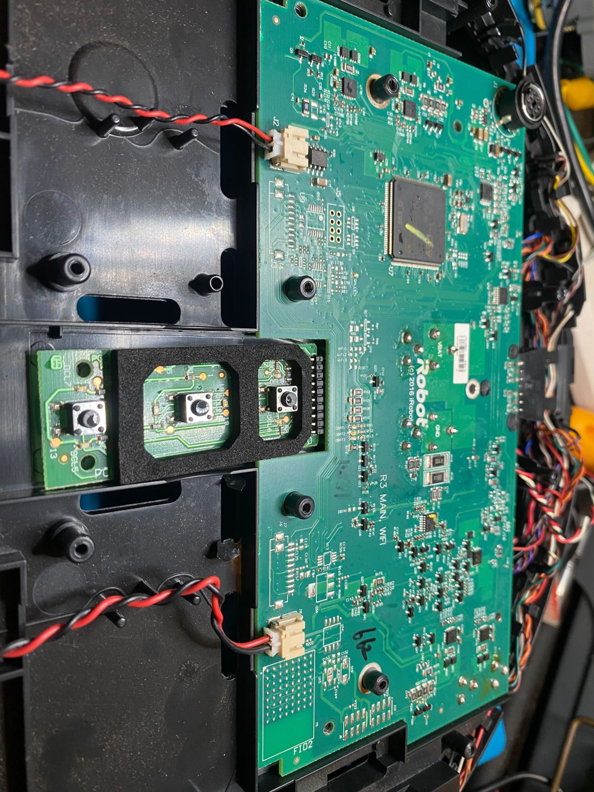 Placa con cableado — revisión de motor de succión
